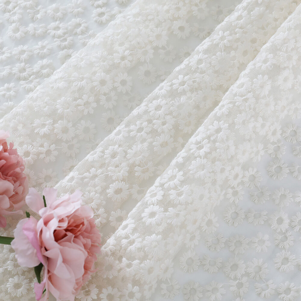 Embroidered Fabric Water Soluble Cotton Thread Cotton for Women's Wear 6